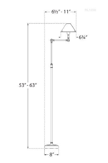 Ralph Lauren Anette 1 - Light Swing Arm Floor Lamp, Polished Nickel