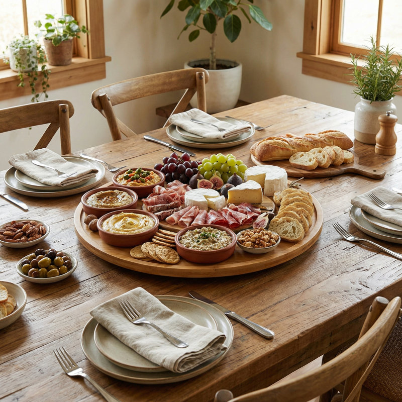 Mici Wood Lazy Susan Organizer