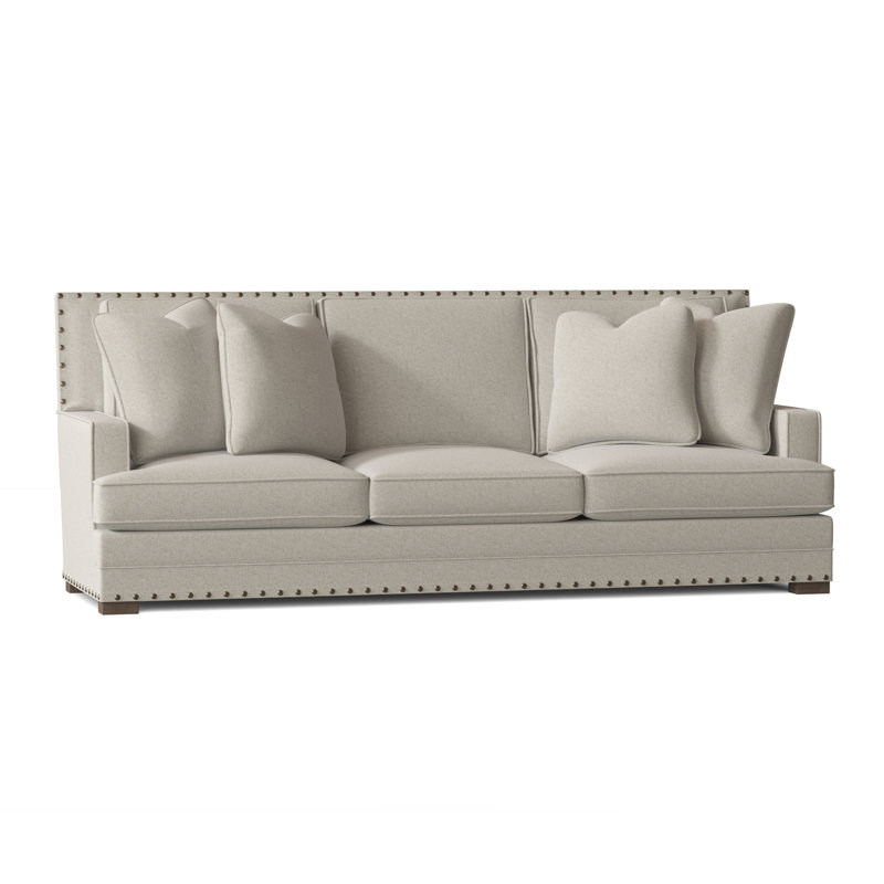 Cantor Upholstered 94.5'' Sofa, Cream Linen 1429-002, Aged Gray