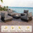 5 - Piece Outdoor Conversation Furniture Set, 4-Person Sofa Seating Group with Thick Cushions