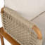 Ensemble de canapé d'extérieur en bois d'acacia et de corde 4 pièces, ensemble d'extérieur