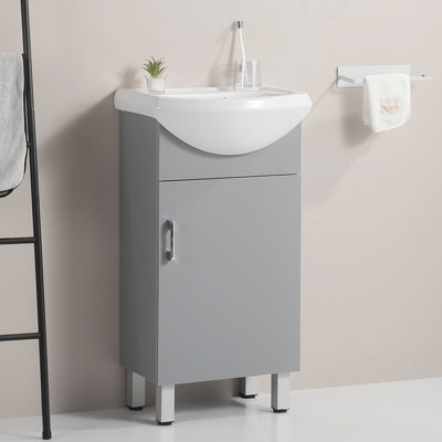 «Meuble-lavabo, gris (sans lavabo en céramique)