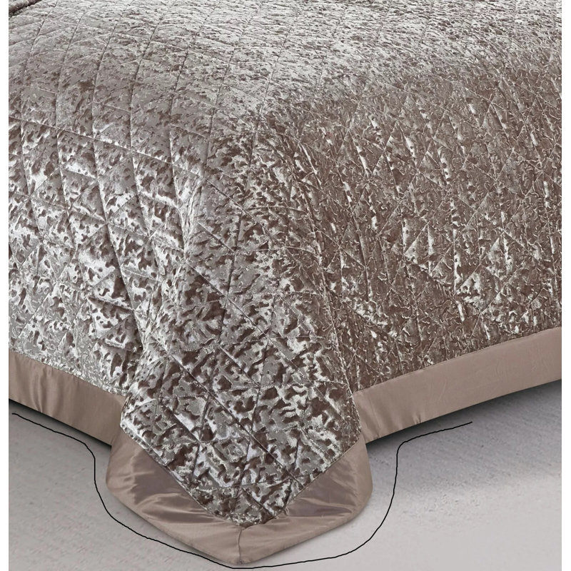 Polyester Bedspread with Pillow Shams Included, Double Quilt + 2 Standard Shams, Mink