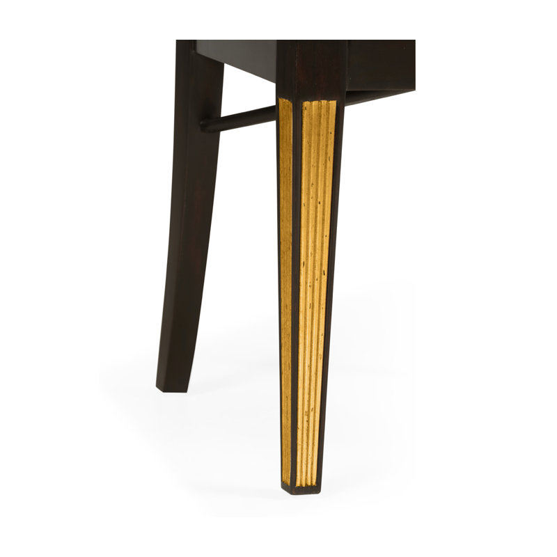 Upholstered Dining Chair, Tan, Ebonized