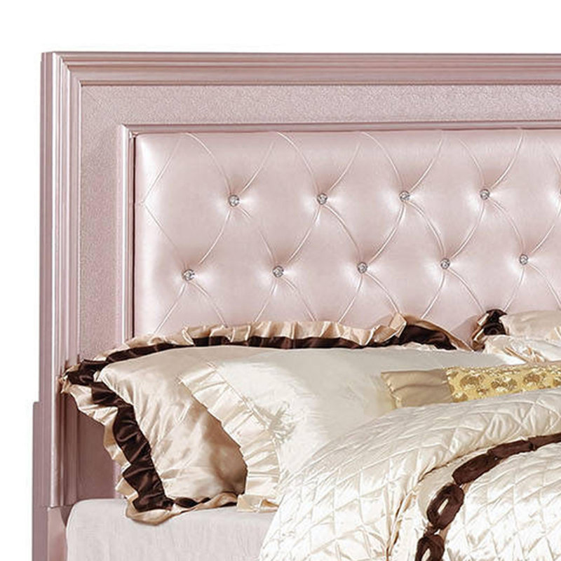 Grand lit plateforme Aileen, Rose