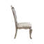 Ensemble de 2 chaises d'appoint Ariadne en velours et finition platine antique, rembourrées pour le confort et l'élégance de toute salle à manger