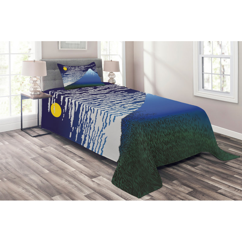 Rustic Polyester Coverlet, Twin Bedspread + 1 Sham