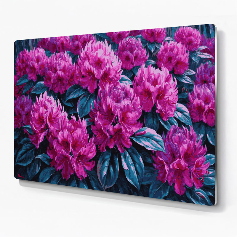 Art mural en métal Botanical Rhododendrons, H 11 po x l 14 po