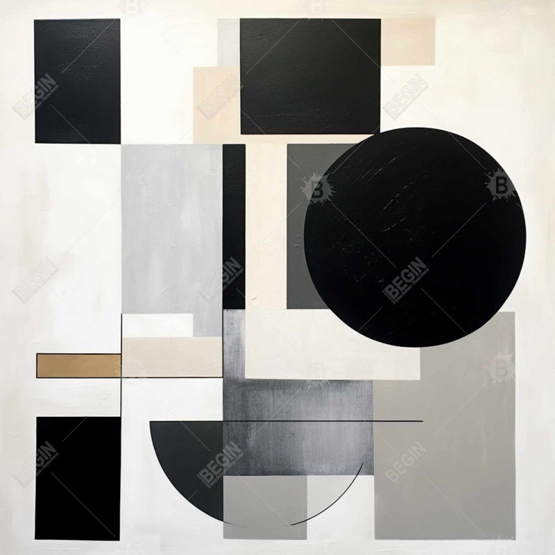 Shower Curtain PA26 – Polyester Shower Curtain, Dye Sublimation Print, 71" W × 74" L, Black/Gray Abstract Geometric