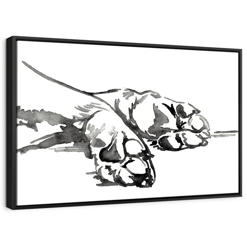 " Linear Paws I Canvas Print ", 9" H x 13" W