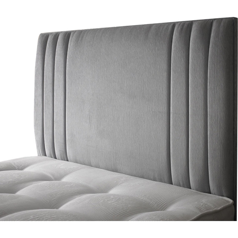 Lillard Upholstered Linen Headboard, Double (4'6), Light Grey