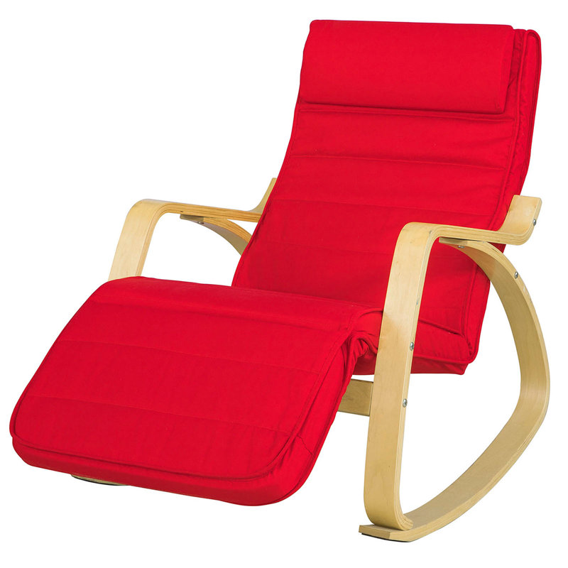 Carnelian Solid Wood Rocking Chair, Red