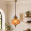 Suspension orange mosaïque vintage avec câbles de suspension réglables