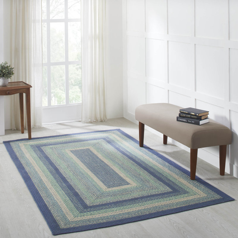 Maronay Hand Braided Geometric Indoor Rug, Rectangle 5' x 8'