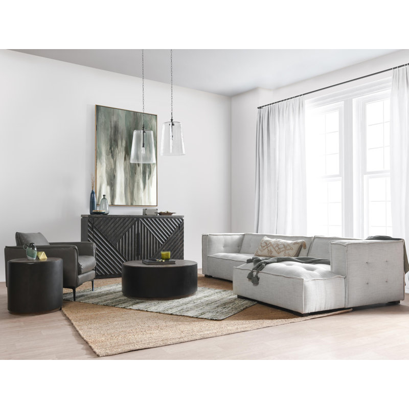 Element 2Pc Sectional W/RAF Chaise, Light Gray Polyester Blend