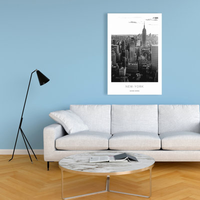 «New York City at Sunset», art mural blanc
