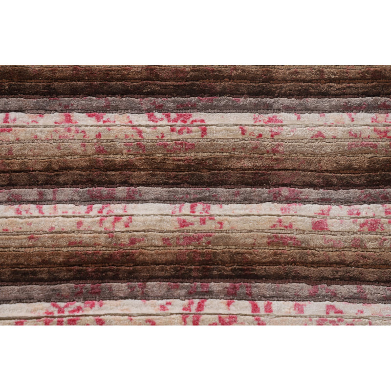 Tapis rayé abstrait moderne 6 x 9