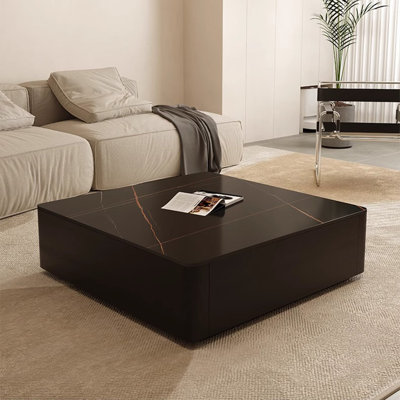 Simple square rock plate coffee table