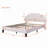 Upholstered Platform Bed With Flower Pattern Velvet Headboard-212649256-212649261