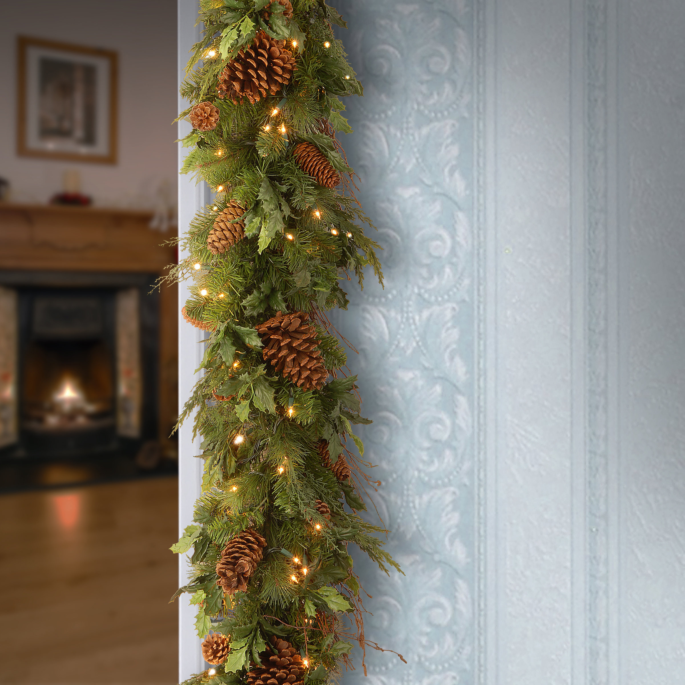 72'' in. Lighted Faux Garland