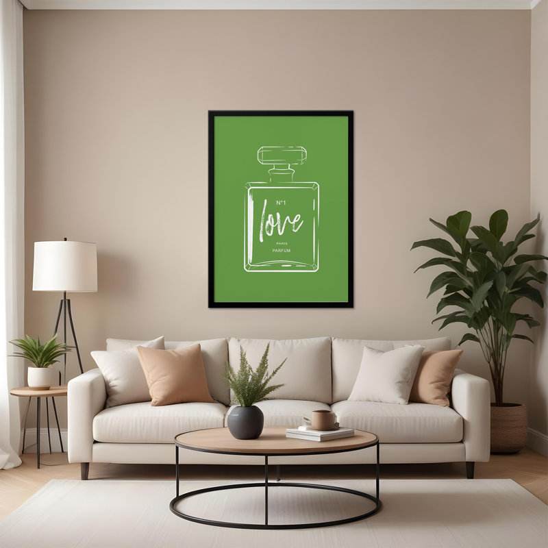 Pop Art & Retro "Green Perfume", reproduction d'art encadrée, H 20 po x l 16 po