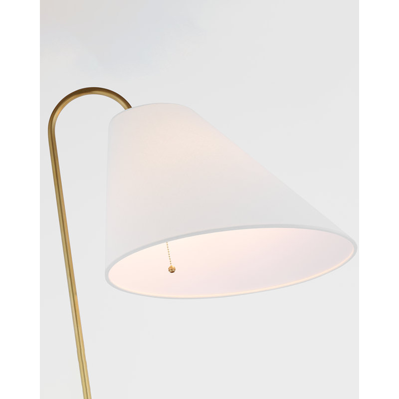 Kinsley Arched Floor Lamp, Soft Brass