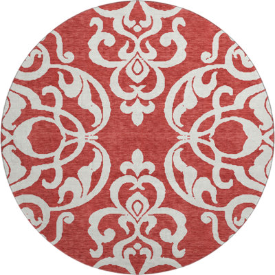 Premium Machine Washable Prisco Red Rug
