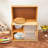18" Modern Bamboo Brown Kitchen Storage Cabinet With Sliding Doors-495515385