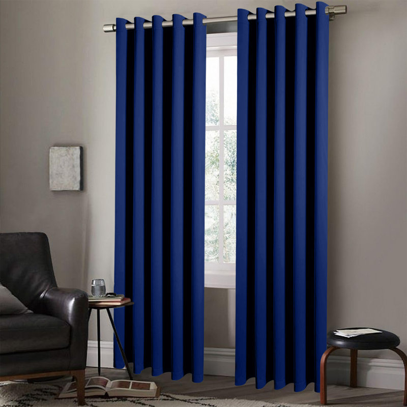 Haffa Blackout Curtain, Navy, 117cm Width x 137cm Drop