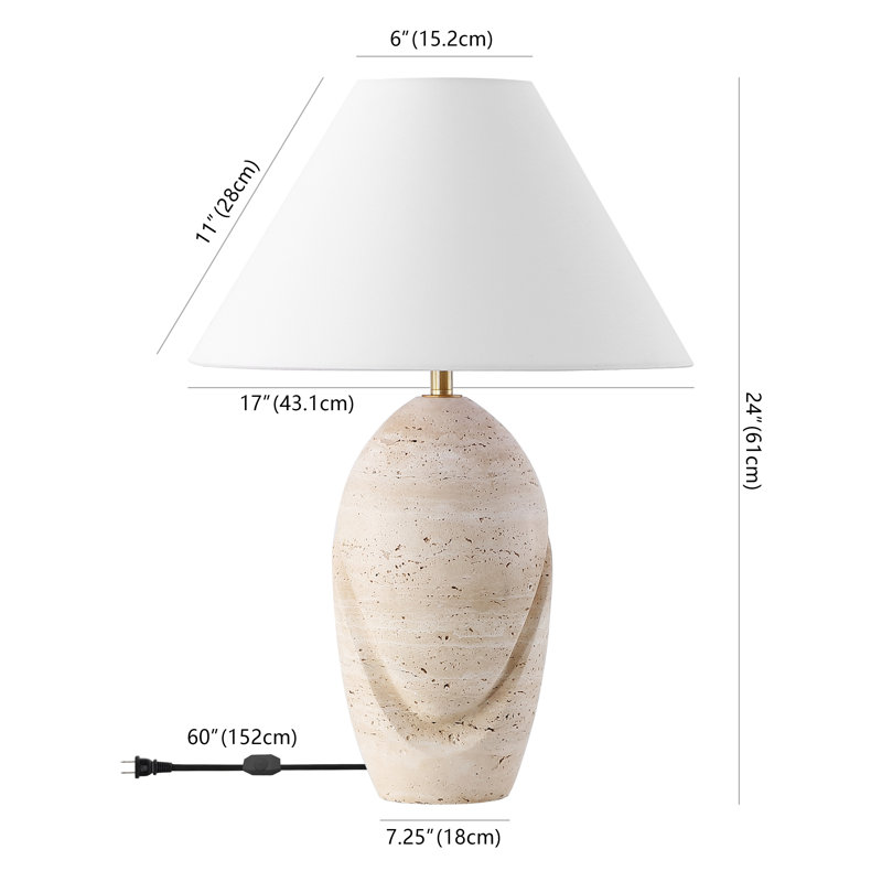 Janette Travertine Table Lamp