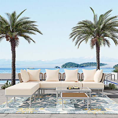 Ensemble de canapé modulaire de patio 8 pièces 8 pièces