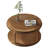 Round Wood Coffee Table with Shelf