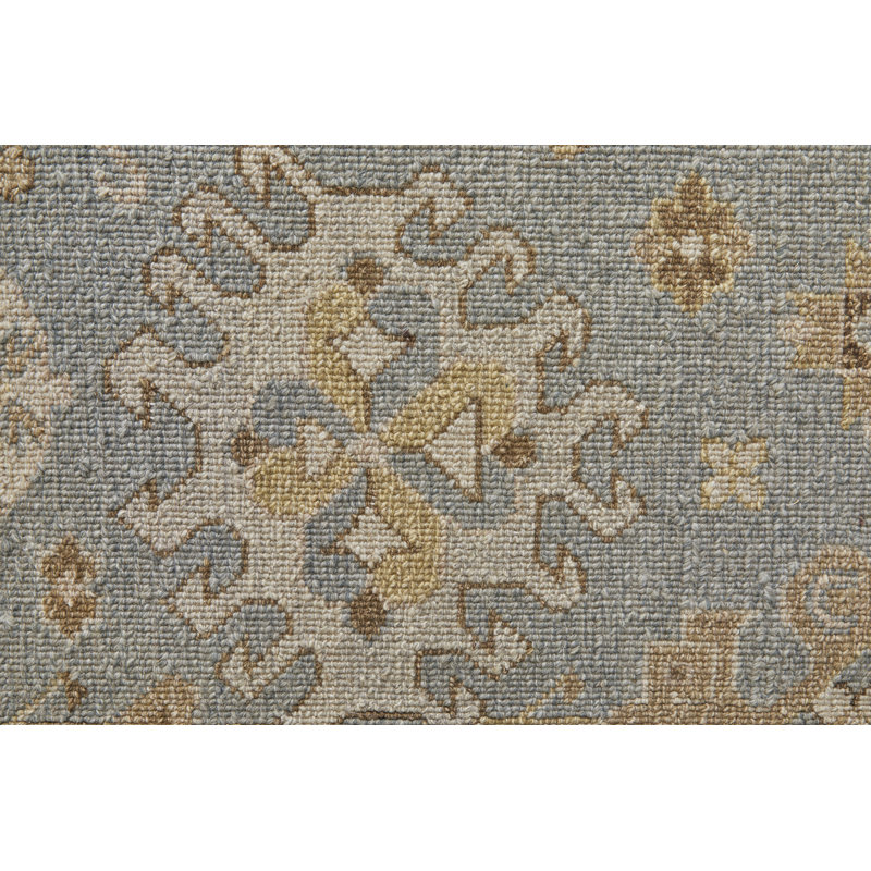 Corbitt Wool Oriental Area Rug in Blue, Rectangle 5'6" x 8'6"