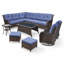 Ensemble de 7 chaises d'extérieur en osier avec canapé modulaire-570370869
