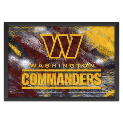 Sporticulture NFL Washington Commanders - Affiche encadrée avec logo de l'équipe, 68,5 x 99 cm (27 x 39 pouces) - Décoration murale idéale pour les amateurs de football américain