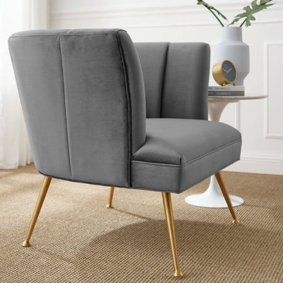 Modway Veronica Channel Tufted Performance Velvet Armchair by Modway