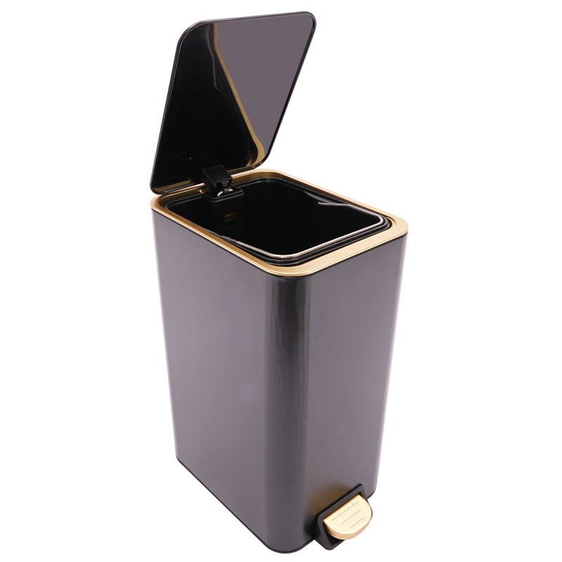 Poubelle à pédale - 3,17 gallons, Noir
