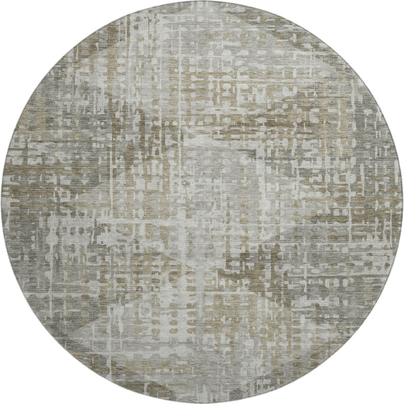 Premium Machine Washable Mayfield Geometric Rug, 3' x 5', Pewter