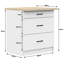 The kitchen base cabinet is white