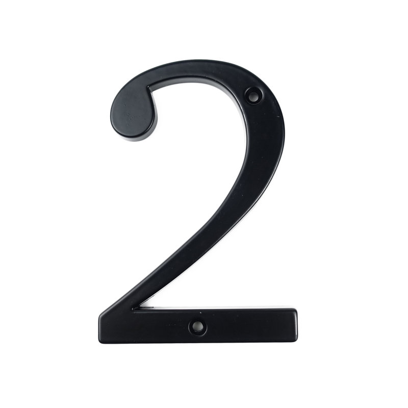 Numéro de maison en métal 4 po (10 cm), alliage de zinc, Noir, 2
