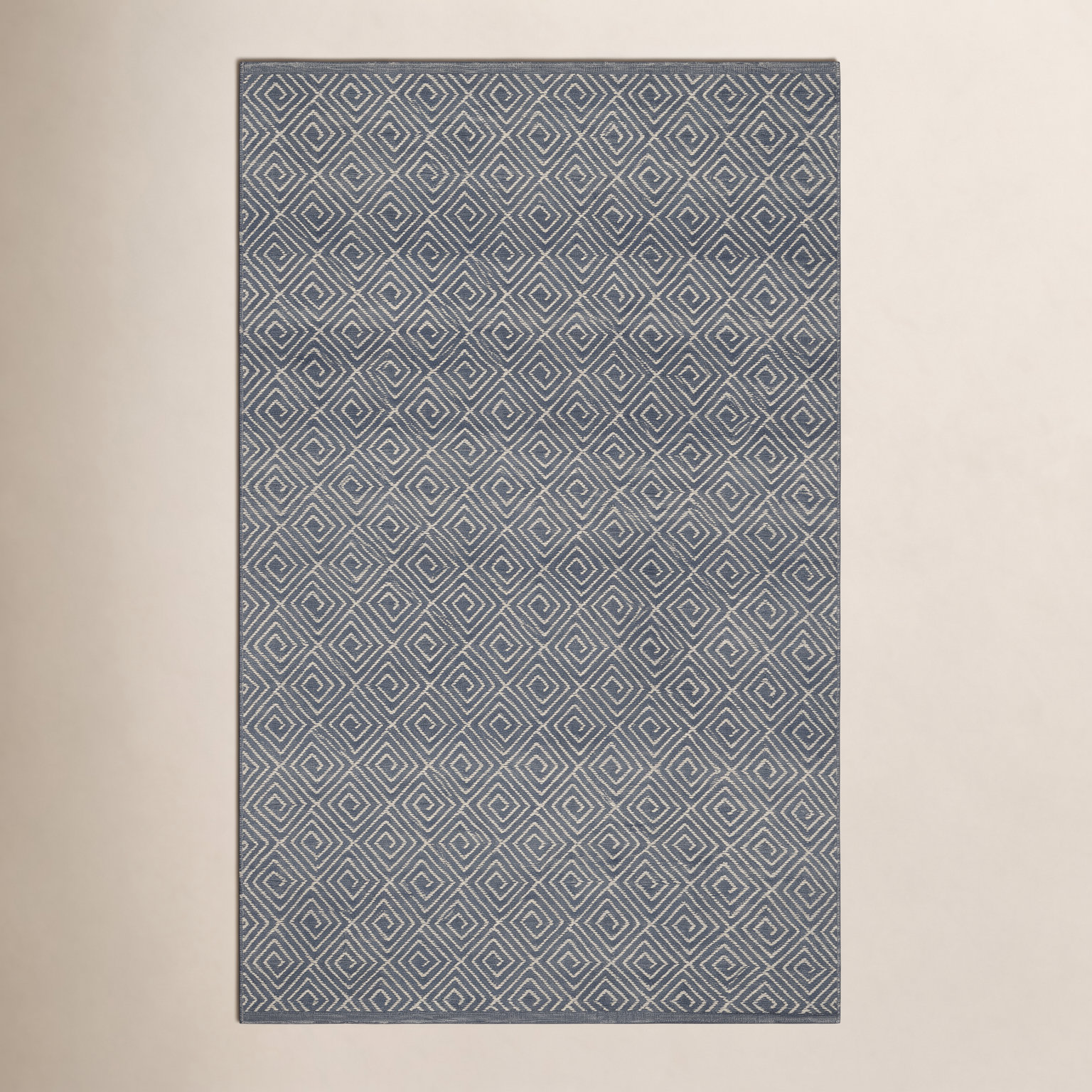 Grey Ivory Hand-Woven Geometric Wool Rug, Rectangle 8' x 10'
