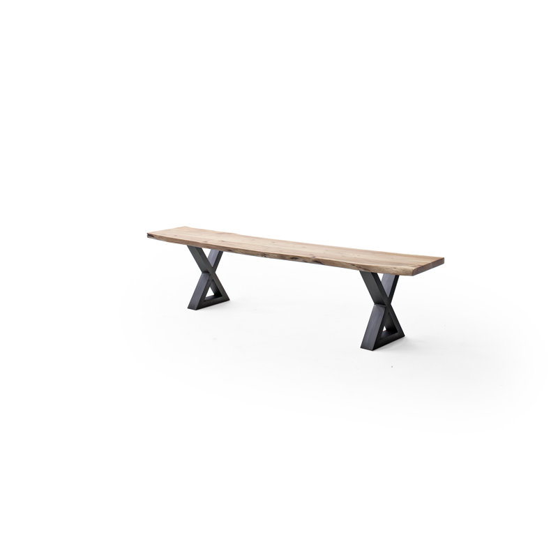 Meza Painted Metal Bench Legs, Dark Grey