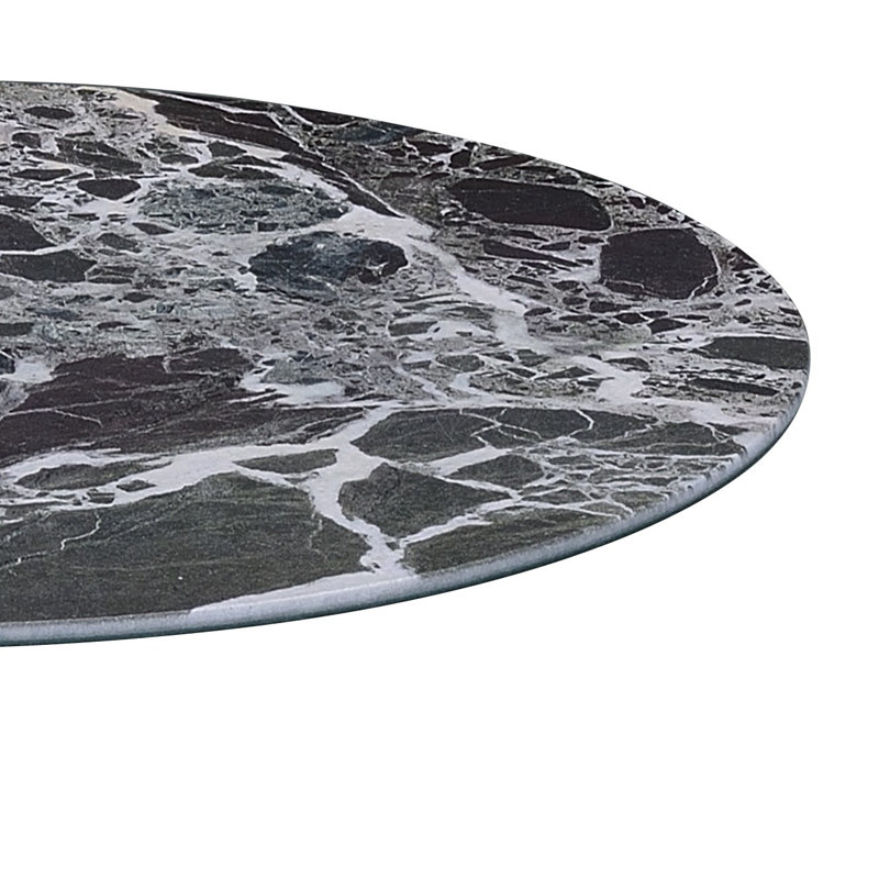 Table de bout Circa 17,5 po avec plateau texturé en marbre noir, Noir