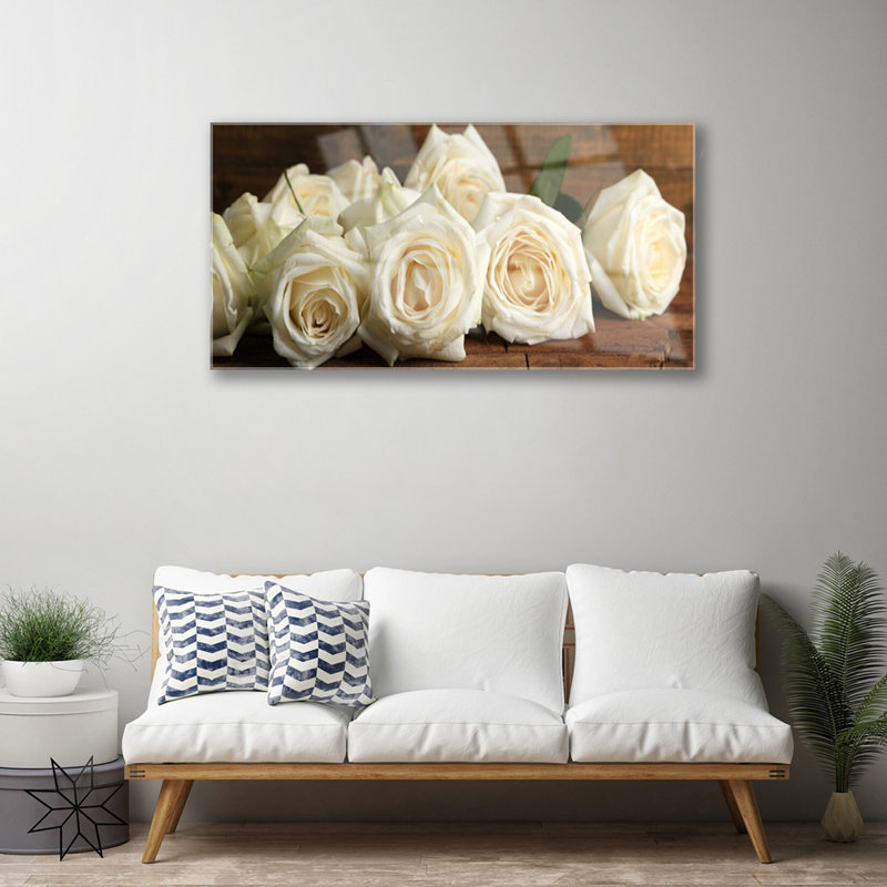 Floral Roses - No Frame Print on Glass