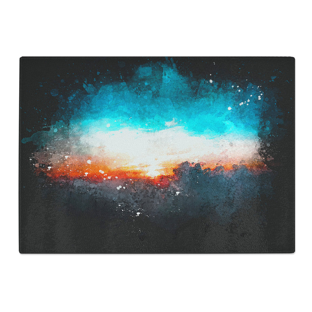 Tempered Glass Sunset Behind the Clouds Chopping Board