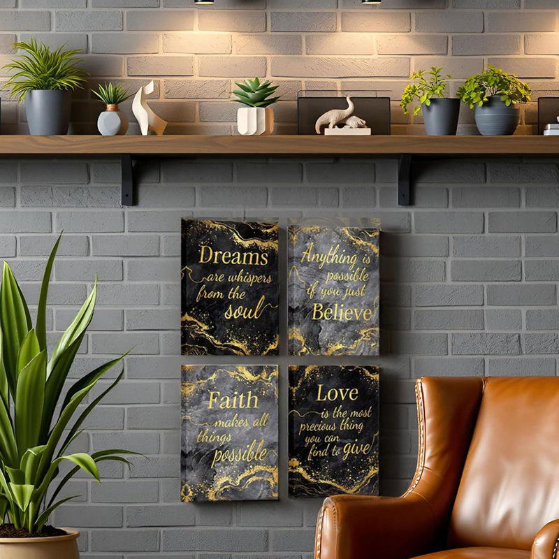 4 Piece Wrapped Canvas Wall Art