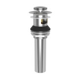 Push Pop-Up Bathroom Sink Drain with Overflow Holes