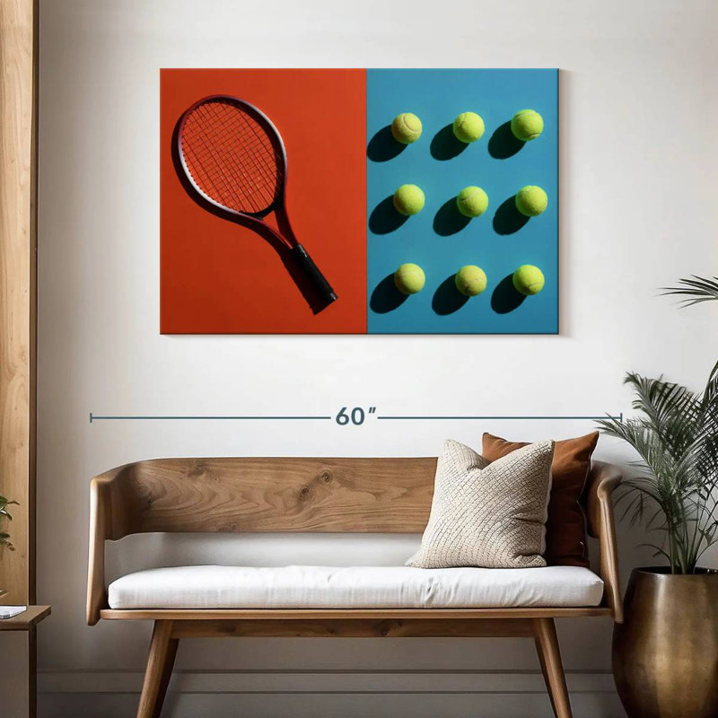Sireci Tennis Racket And Balls, 30" H x 45" W