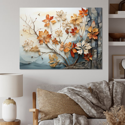 «Peach Grey Tree Tree Whispering Maple II», reproduction sur toile