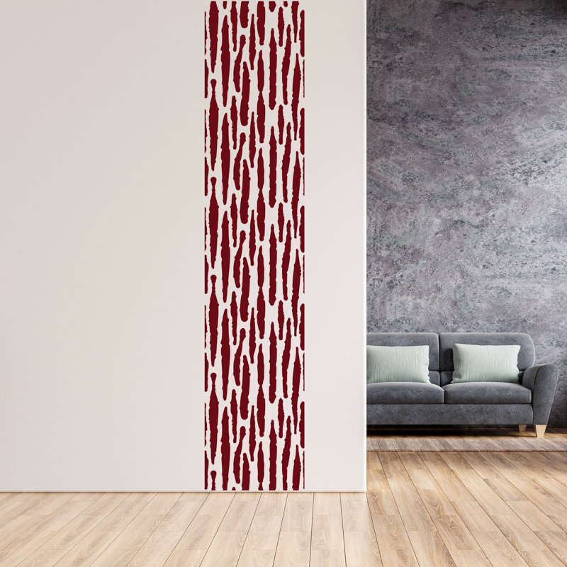 Abstract Non-Wall Damaging Wall Decal, Red